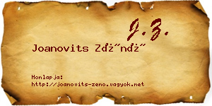 Joanovits Zénó névjegykártya